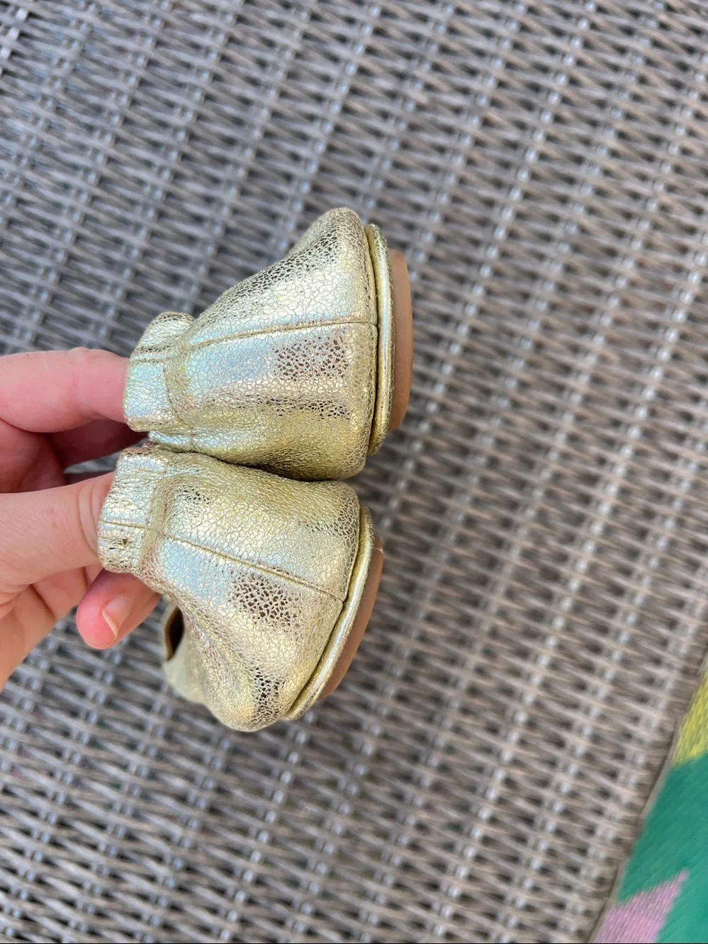 Tory Burch Gold Ballet Flats Size 9.5 - Picture 4 of 5